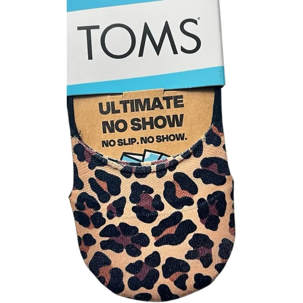 TOMS Animal Print Ultimate  No Show  No Slip Socks Sz S NWT